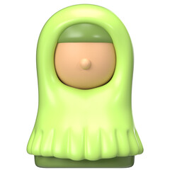 moslem woman 3d icon for ramadan and eid