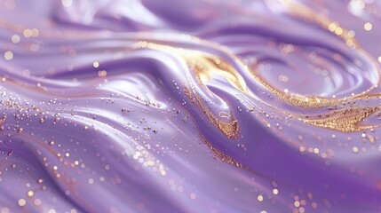 Luxurious purple swirls adorned with gold dust and streaks.