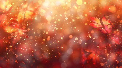 Red bokeh background with a plant theme.