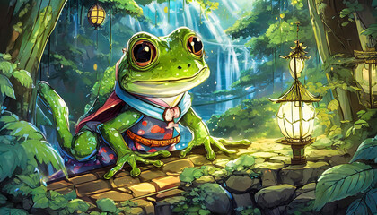 ファンタジーRPGゲームに出てくる蛙のキャラクター - obrazy, fototapety, plakaty