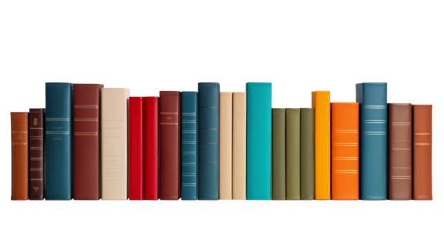 Abstract colorful background of books. The concept of education, knowledge, learning. Generated AI.