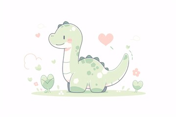 Cute dinosaur illustration, children education concept illustration