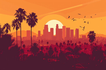 Postcard of Los Angeles on a sunny day