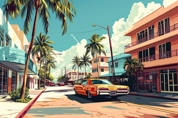 Postcard of Miami on a sunny day