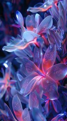 Celestial Lobelia: Ferrofluids transform lobelia petals into a celestial spectacle.