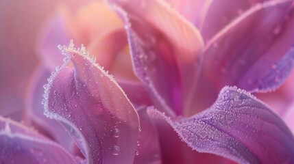 Chilled Magnificence: Macro lens captures the frosty allure of lobelia flower petals.