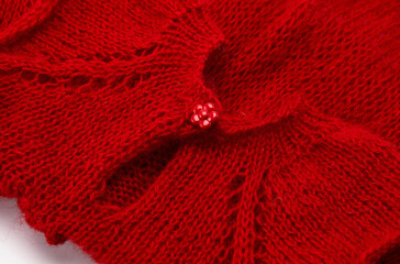 knitted product close-up on a white background