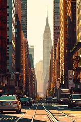 Papier Peint photo Lavable Etats Unis Postcard of New York on a sunny day