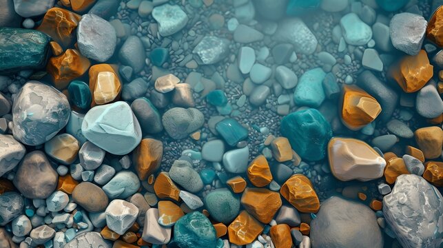 Vibrant ai-generated image of colorful pebbles under crystal clear water. perfect for background use or nature themed designs. AI