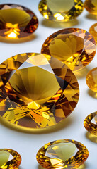 Citrine Gemstone, Precious, Yellow, Luxury, Jewelry, Gem, Fashion, Accessories, Sparkle, Glitter, Expensive, Rare, Shiny, Elegant, AI Generated