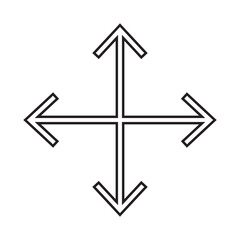 Four-direction black thin arrow