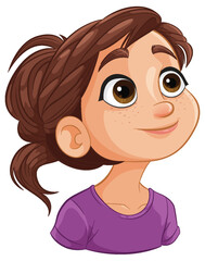 Vector illustration of a smiling young girl.