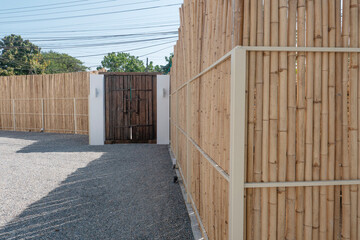 bamboo fence or wall texture background for interior or exterior design.