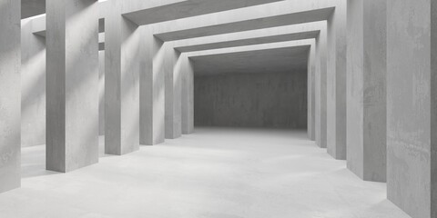 Fototapeta premium Grungy room with concrete walls. Old stone interior