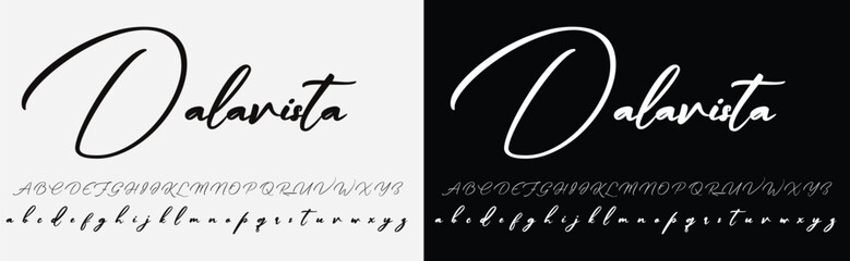  script design. Vector alphabet.