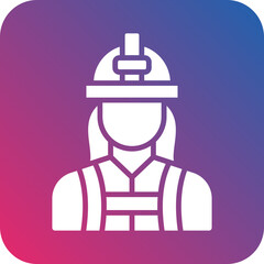 Firefighter Female Icon Style