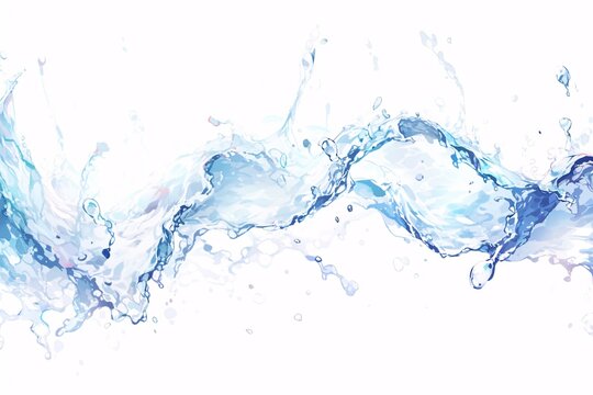 Pure liquid dynamic movement with droplets and bubbles, pure hydration element illustration