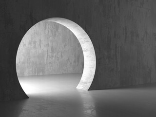 Abstract interior design concrete room. Architectural background