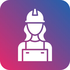 Fototapeta premium Builder Female Icon Style
