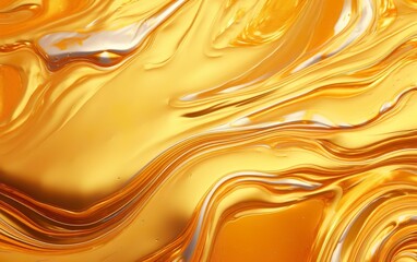Shiny golden oily texture. Abstract gold liquid background. Wavy art. Oil paint, marbling, acrylic...