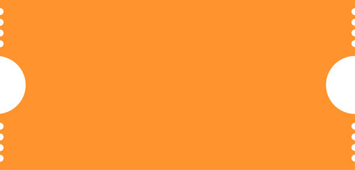 orange color ticket blank shape