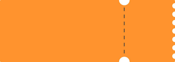 orange color ticket blank shape - obrazy, fototapety, plakaty