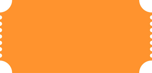 orange color ticket blank shape