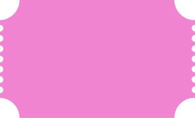pastel pink color ticket blank shape