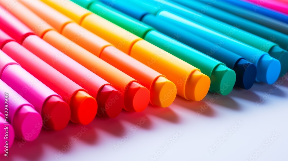 Poster Highlighter pens in various colors Generative AI