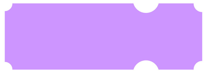 purple color ticket blank shape
