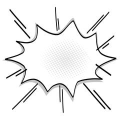 Comic Speech Bubble Pop Art Line Drawing Vector Design