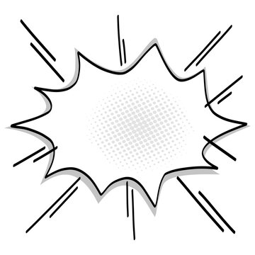 Comic Speech Bubble Pop Art Line Drawing Design