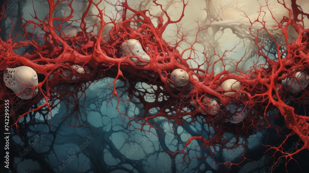Aufkleber generative ai intricate network of arteries and veins