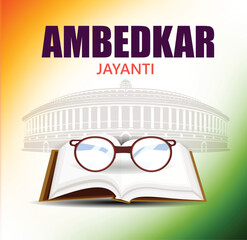 Vector illustration of Indian leader Dr Bhimrao Ambedkar Jayanti background