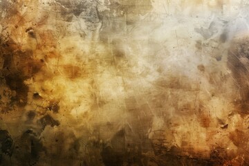 Grungy Wall With Yellow and Brown Background. Generative AI - obrazy, fototapety, plakaty