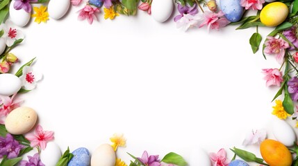 Naklejka na ściany i meble The Easter eggs form a wonderful frame. Spectacularly adorned for the celebration.