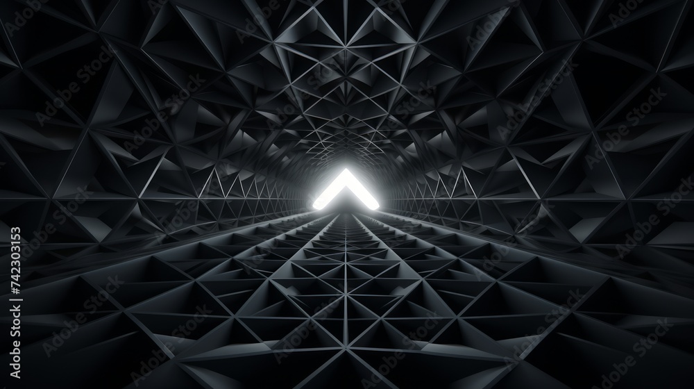 Leinwandbilder Generative AI Monochromatic abstract patterns arranged in a symmetrical layout.
