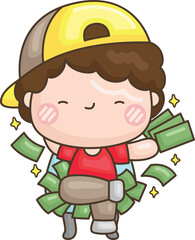 a vector of a rich guy