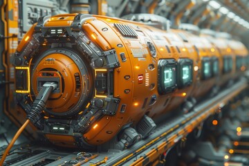 Fototapeta premium Futuristic Sci-Fi Scene in a Dystopian City