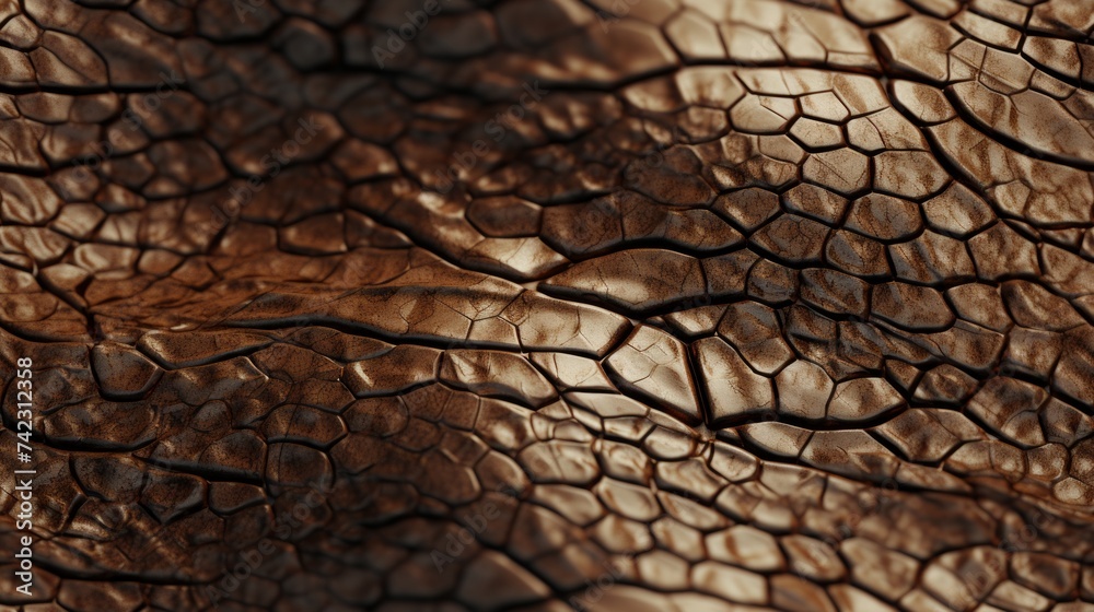 Poster Generative AI Reticulated and intricate texture of reptile skin.