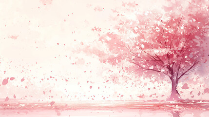 桜の花びらが舞い散るフレーム - obrazy, fototapety, plakaty
