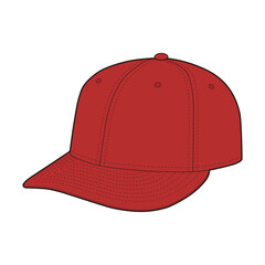 Fototapeta premium Low Pro 59Fifty Fitted Cap Flat Sketch Vector Design Illustration