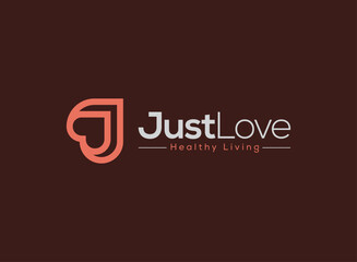 Obraz premium Introducing our captivating Letter J Love Heart Logo Design Template, this logo used for letter j loves, hearts, valentine, romance, j logo, text, brand, romantic, modern, business or company