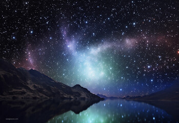 Galaxies and stars, galaxy image, night sky