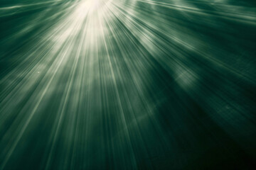 Fototapeta premium Asymmetric green light burst, an abstract ray of light, background overlay