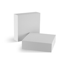 3D box packaging rectangle white 001