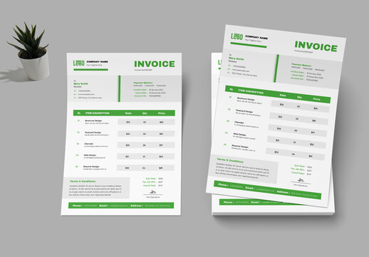 Green Invoice Template