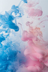 Blue and pink smoke, gender reveal party concept background