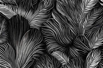 Textures of abstract black leaves for tropical leaf