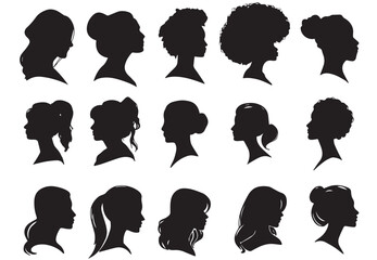 side face women silhouette - obrazy, fototapety, plakaty